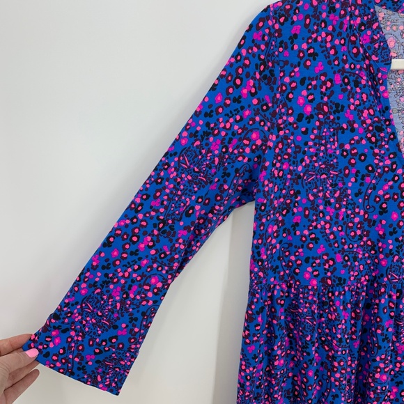 Lilly Pulitzer Alaina Tiered Dress in Blue Flare Growl & Prowl Sz S - Picture 6 of 12
